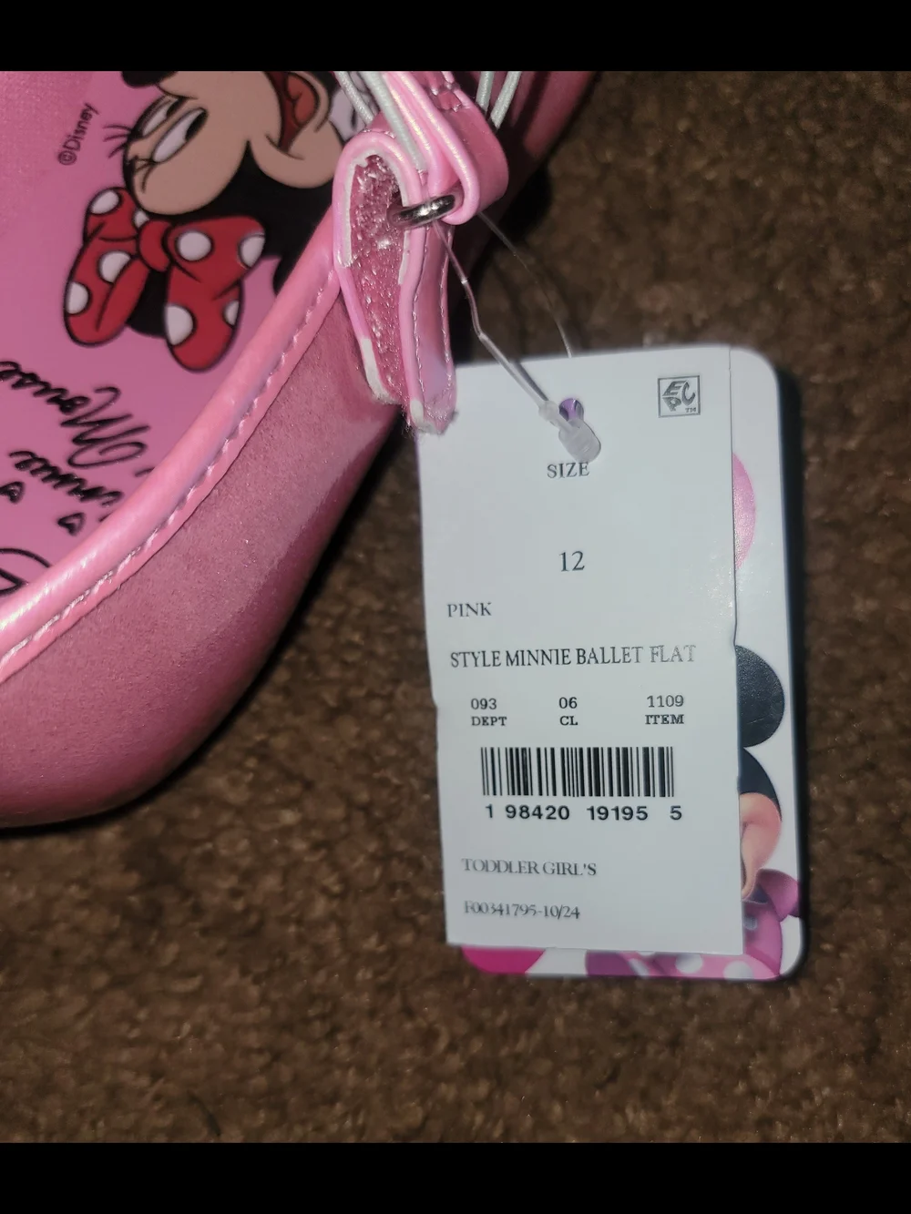 Disney Pink Minnie Mouse Bow Mary Jane Shoes